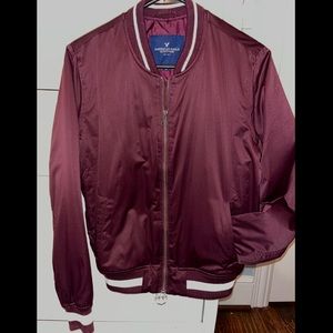 Women’s American Eagle- Burgundy Bomber Jacket- Size M